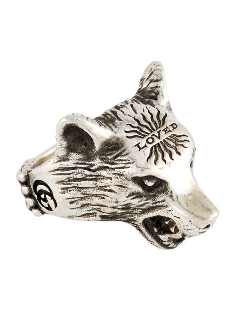 forest wolf head ring.